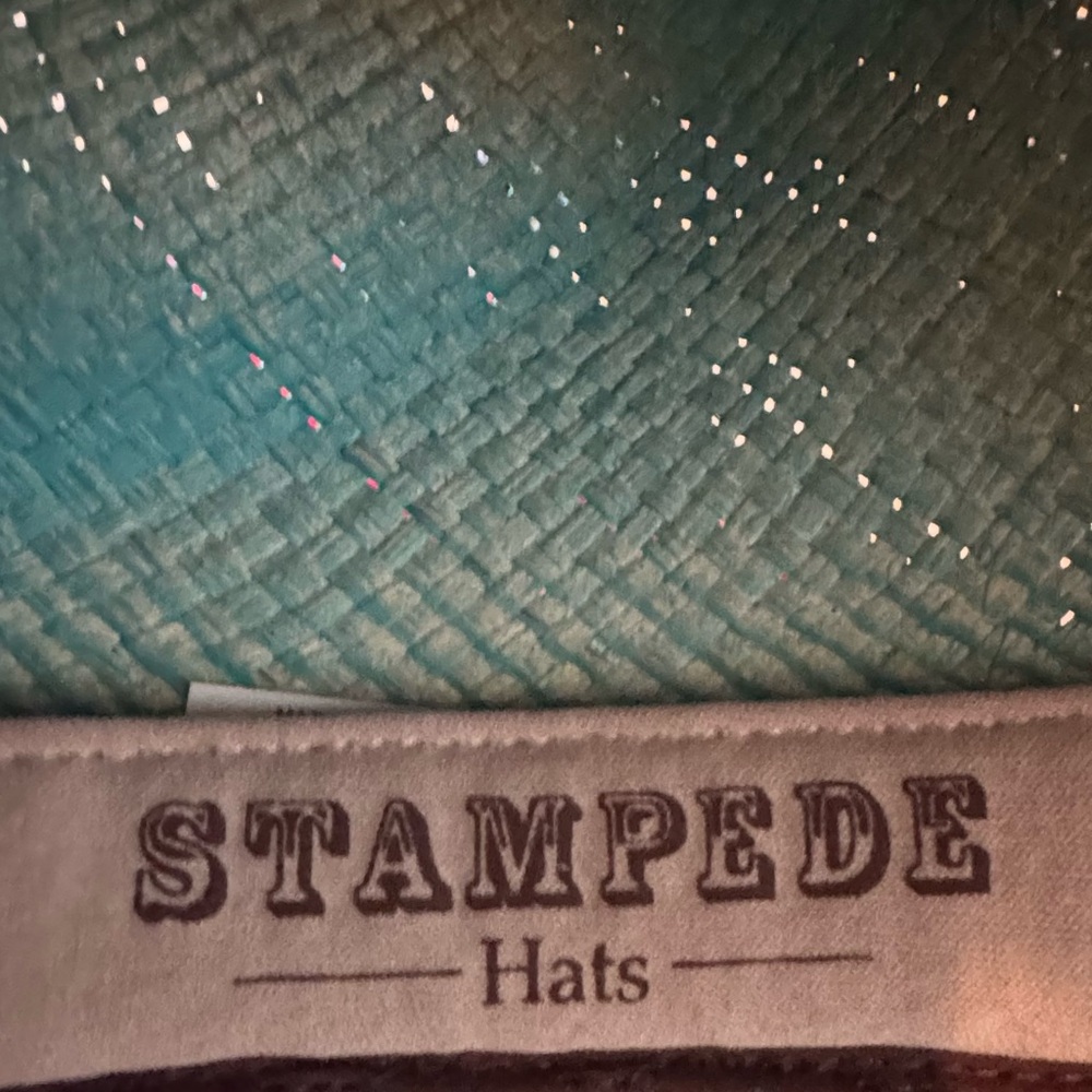 Stampede Turquoise Western Cowboy Hat with Decorative Band Size M - Picture 9 of 14